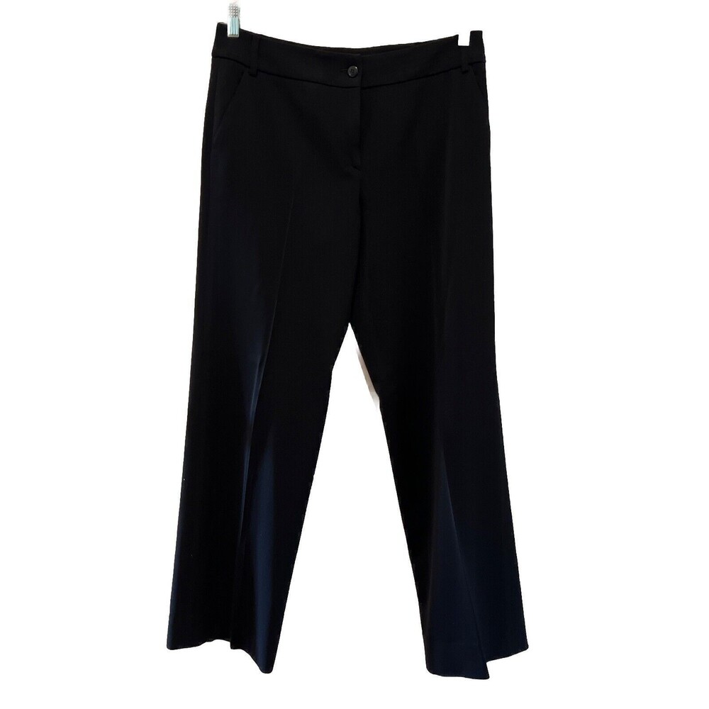 Armani Collezioni Women’s Pants Size 10 (46) Black Wide Leg Dress Trousers Wool